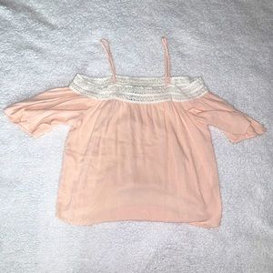 Forever 21 peach off the shoulder shirt